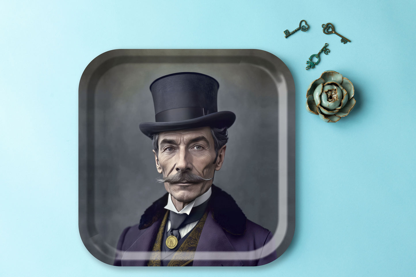 Wooden Tray - British portrait AUGUSTUS - 32x32 cm