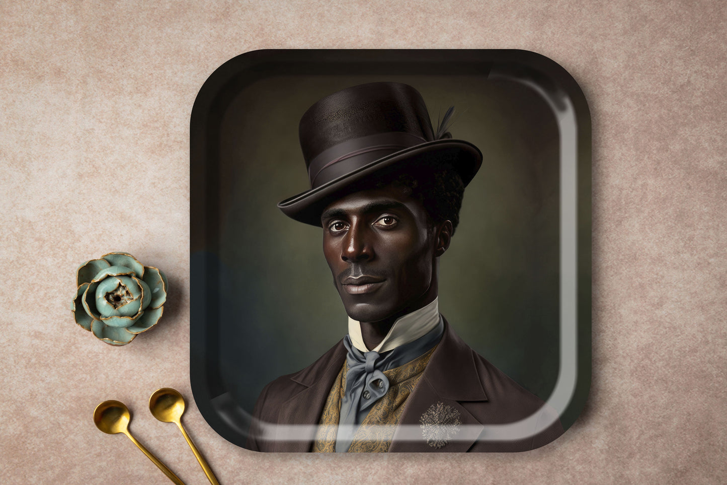 Wooden Tray - British portrait DOUGLAS - 32x32 cm