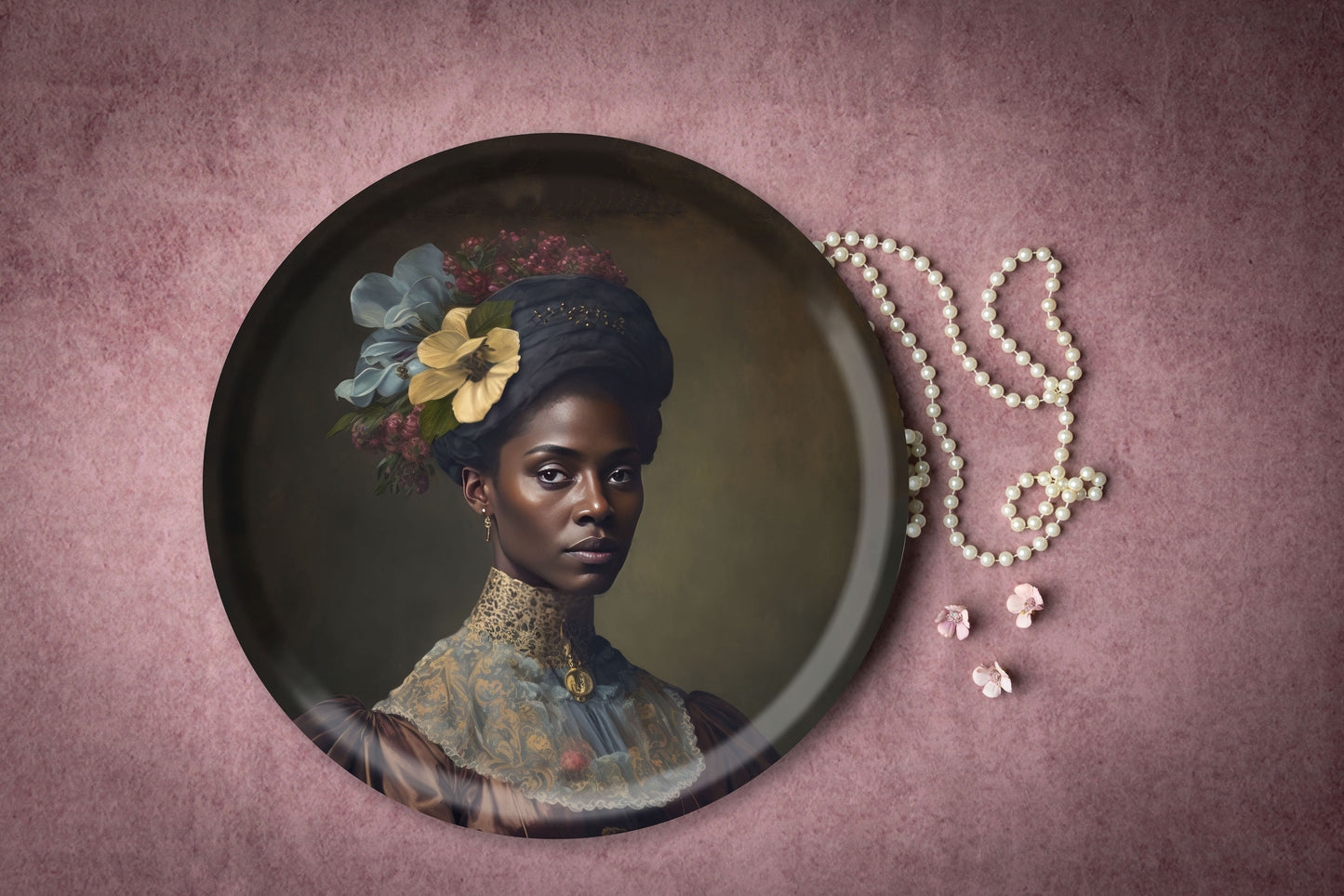 Plateau Bois - British Portrait EUGENIE - 38 cm