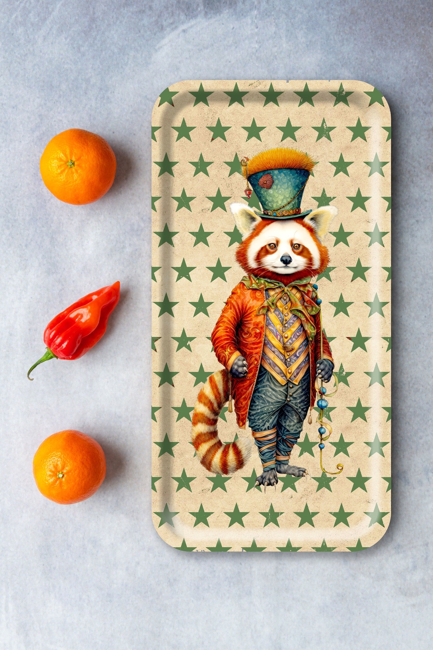 Plateau Bois - Circus Red Panda Stars - 43x22 cm