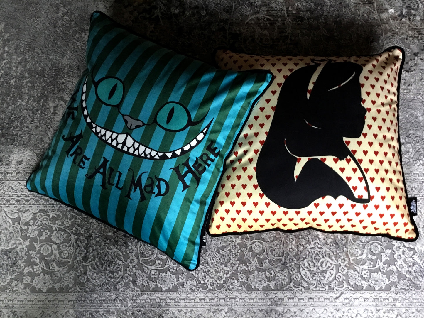 Cushions -  Alice Black and Heart