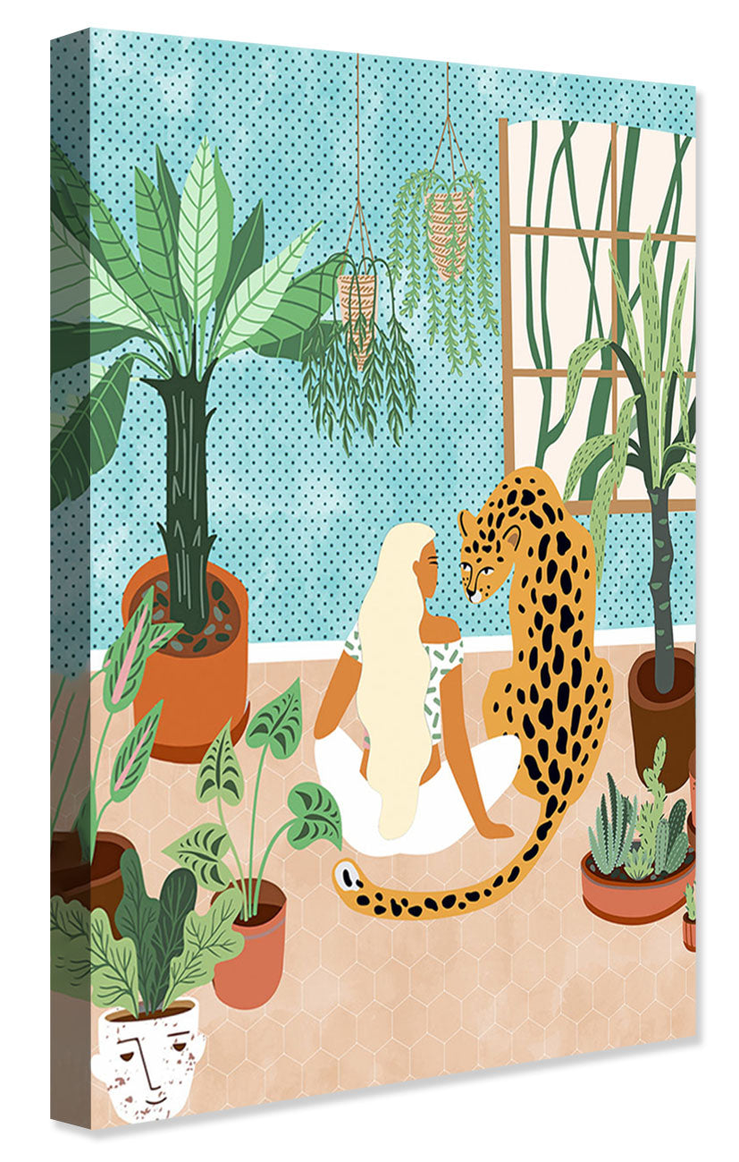 83 Oranges -  Woman And Leopard Inside