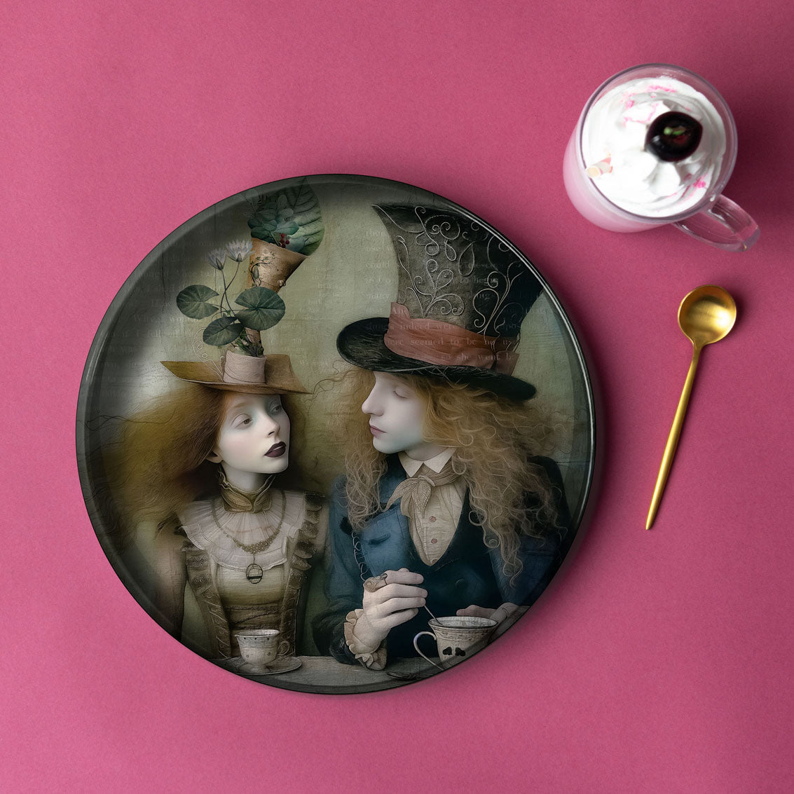 Plateau Métal - Alisa - Alice and the Hatter - 30 cm