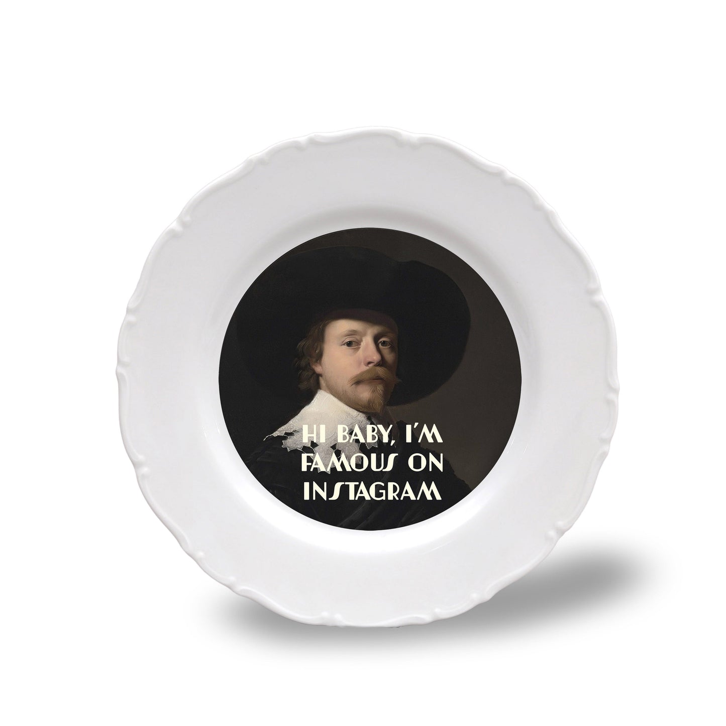 Assiette Porcelaine 21 cm - Hi Baby, I'm famous on Instagram