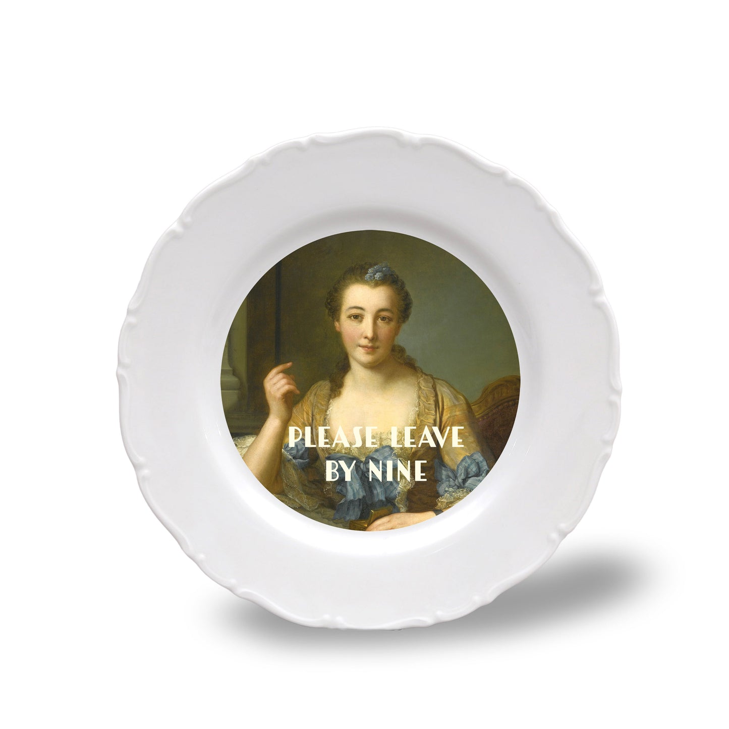 Assiette Porcelaine 21 cm - Please leave by nine