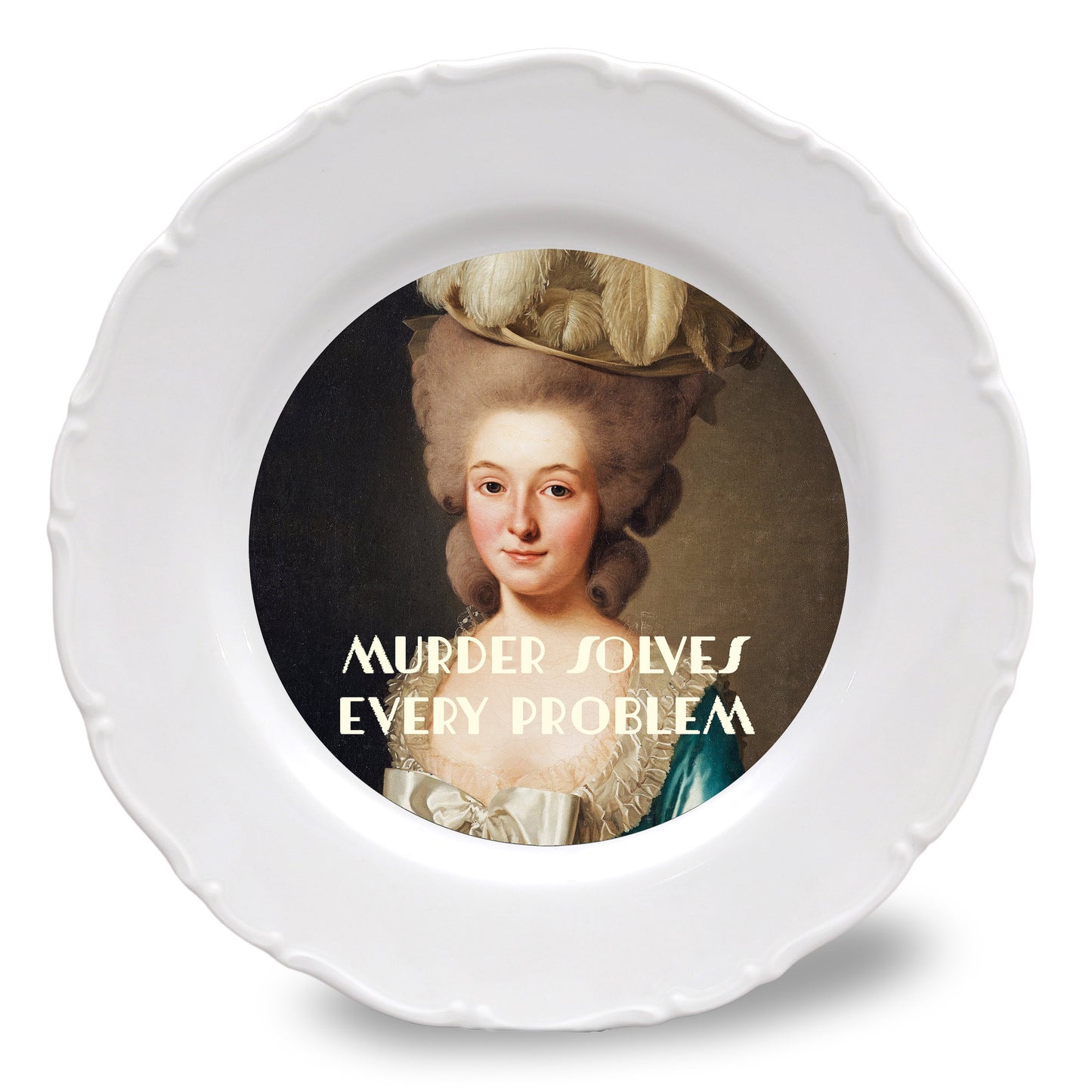 Assiette Porcelaine 30 cm - Murder solves every problem