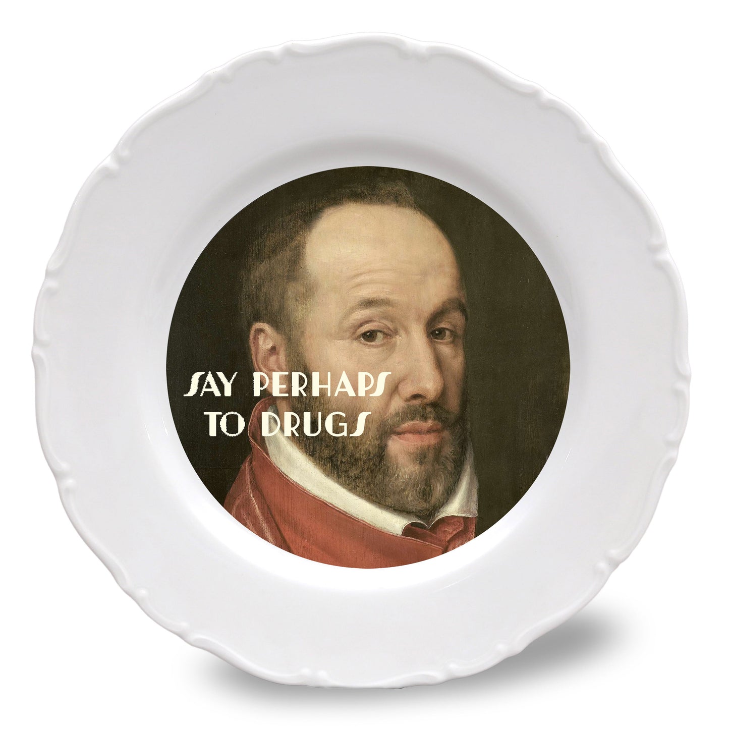 Assiette Porcelaine 30 cm - Say perhaps to drugs