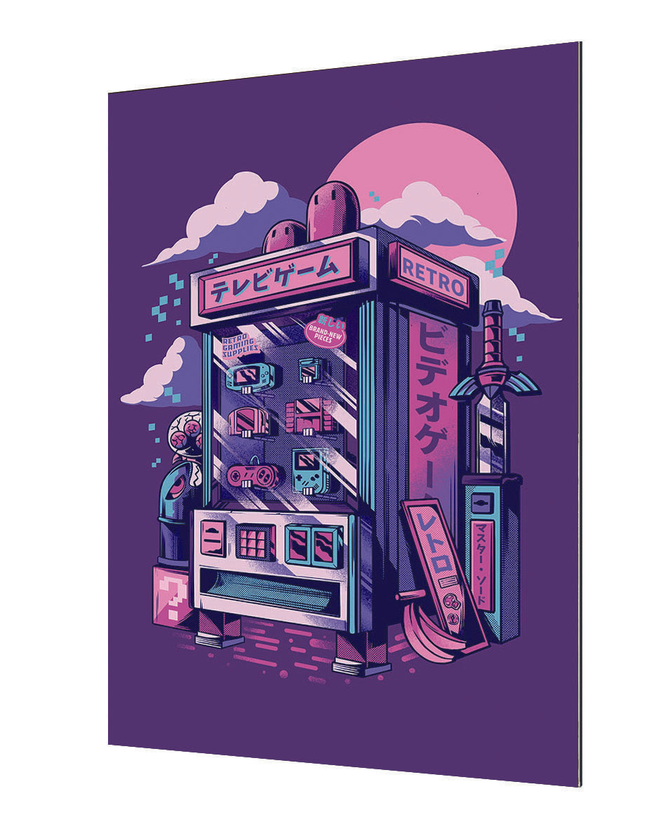 Retro Vending Machine – Purple-illustrata, print-Alu Dibond 3mm-40 x 60 cm-BLUE SHAKER