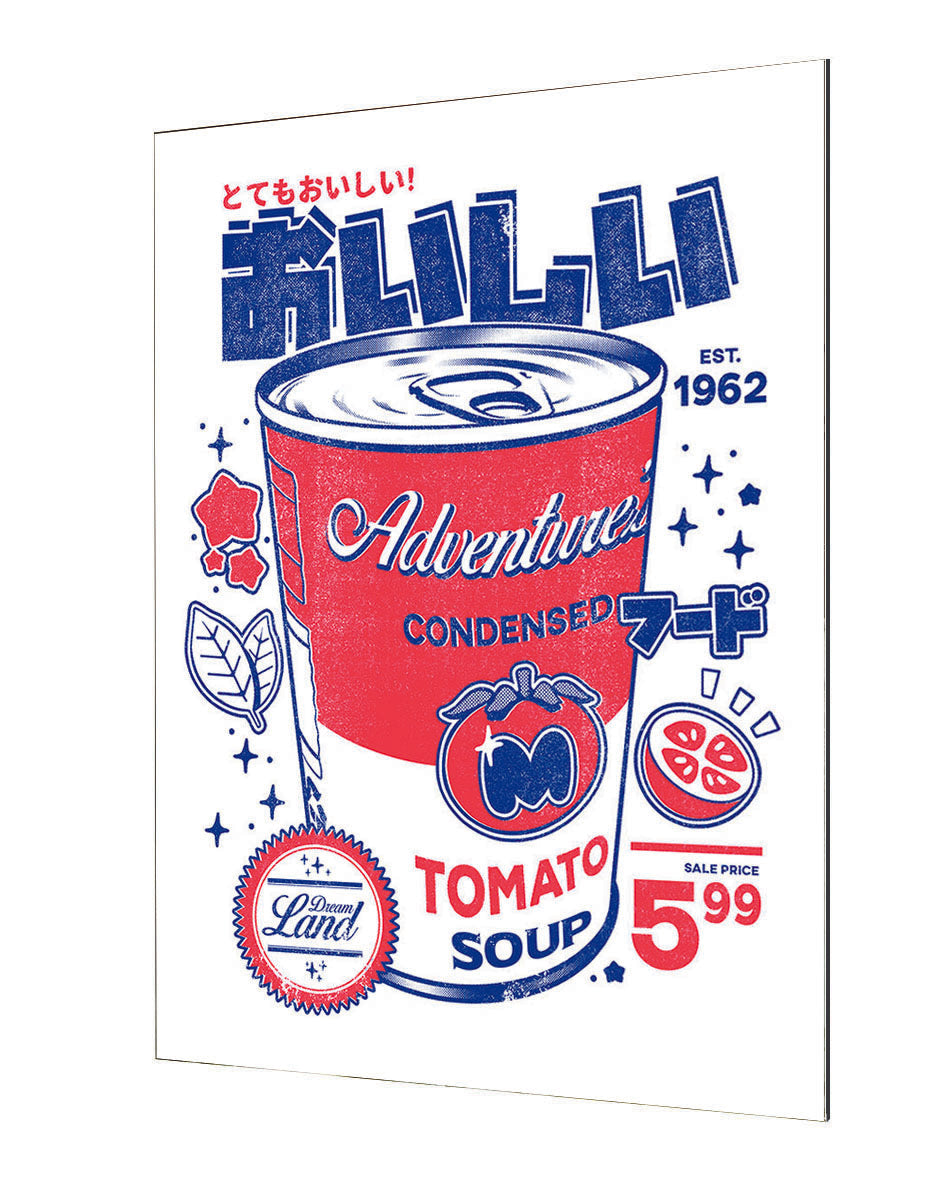 Smashed Tomato Soup – White-illustrata, print-Alu Dibond 3mm-40 x 60 cm-BLUE SHAKER