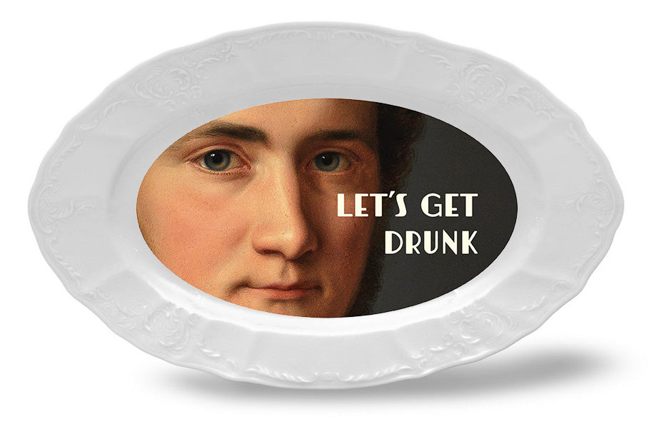 Plat Porcelaine 26 cm - Let's get drunk