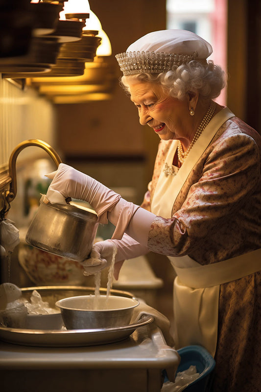 The Queen -  Cleaning Dishes