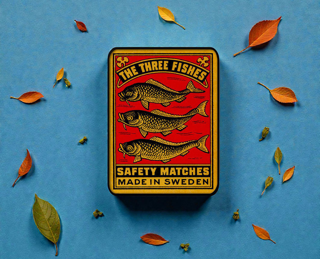 Plateau métal - Safety Matches - The 3 Fishes - 15 x 20 cm