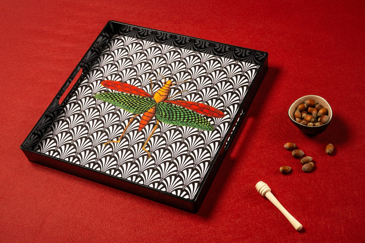 Plateau laqué - Insect 1 - 33 x 33 cm