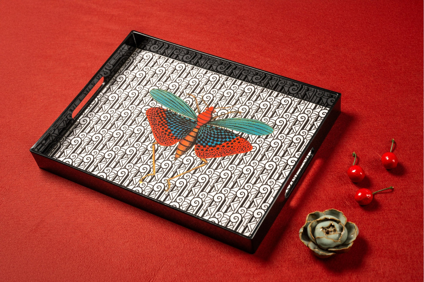 Plateau laqué - Insect 2 - 39 x 29 cm