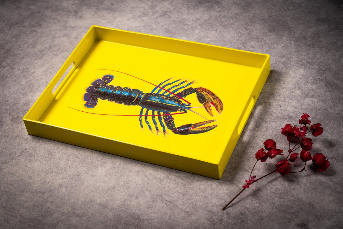 Lacquer Tray - Lobster Yellow - 39 x 29 cm