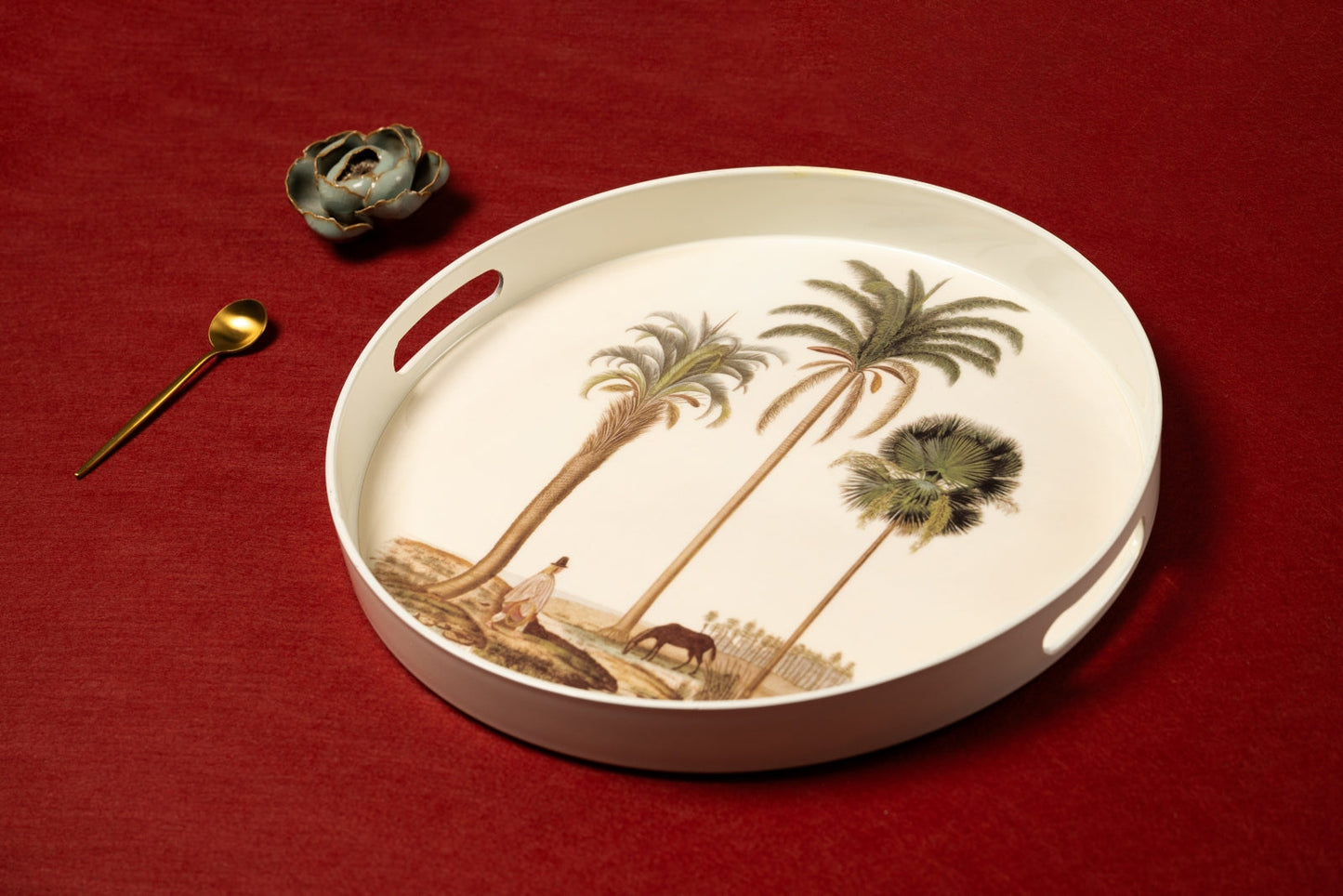 Lacquer Tray - Palm Tree - 35 cm