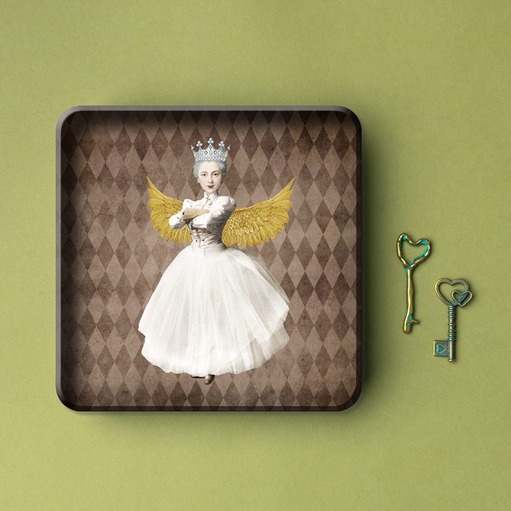 Metal Tray - Golden Princess 5 - 15 x 15 cm