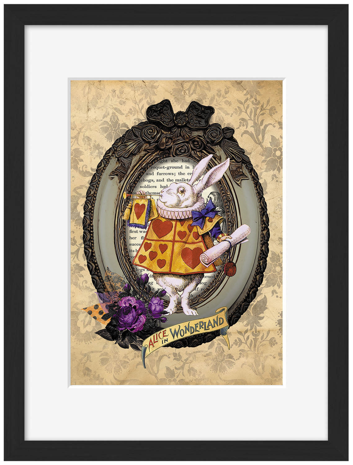 Rabbit Framed-alice, print-Framed Print-30 x 40 cm-BLUE SHAKER