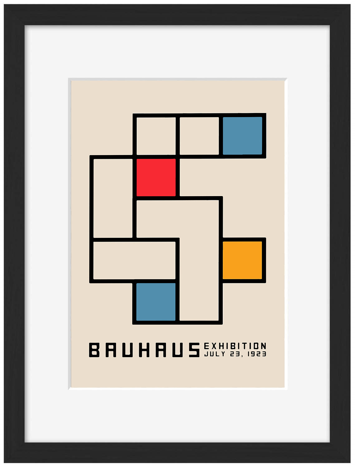 Exhibition 1923-bauhaus, print-Framed Print-30 x 40 cm-BLUE SHAKER