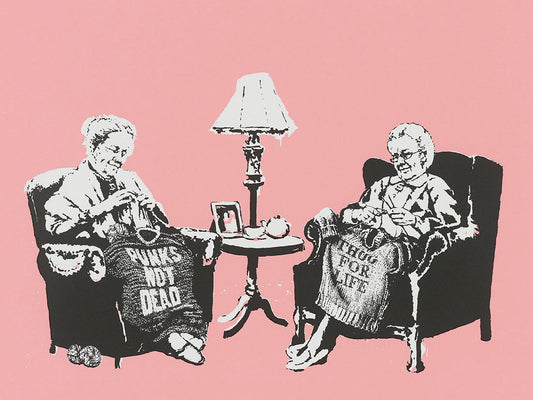 Grannies-banksy, print-Print-30 x 40 cm-BLUE SHAKER