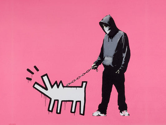 Keith Haring Dog Pink-banksy, print-Print-30 x 40 cm-BLUE SHAKER