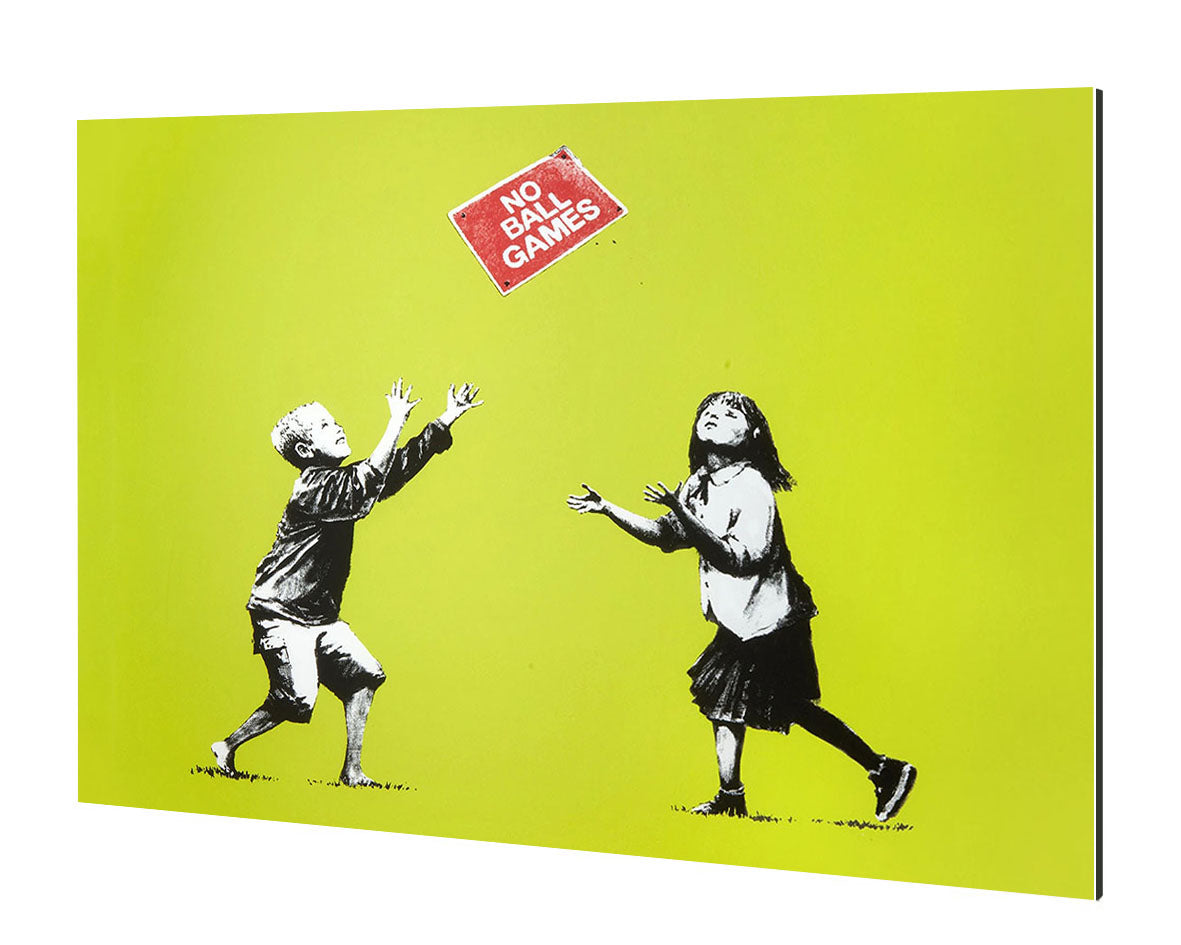 No Ball Games-banksy, print-Alu Dibond 3mm-40 x 60 cm-BLUE SHAKER