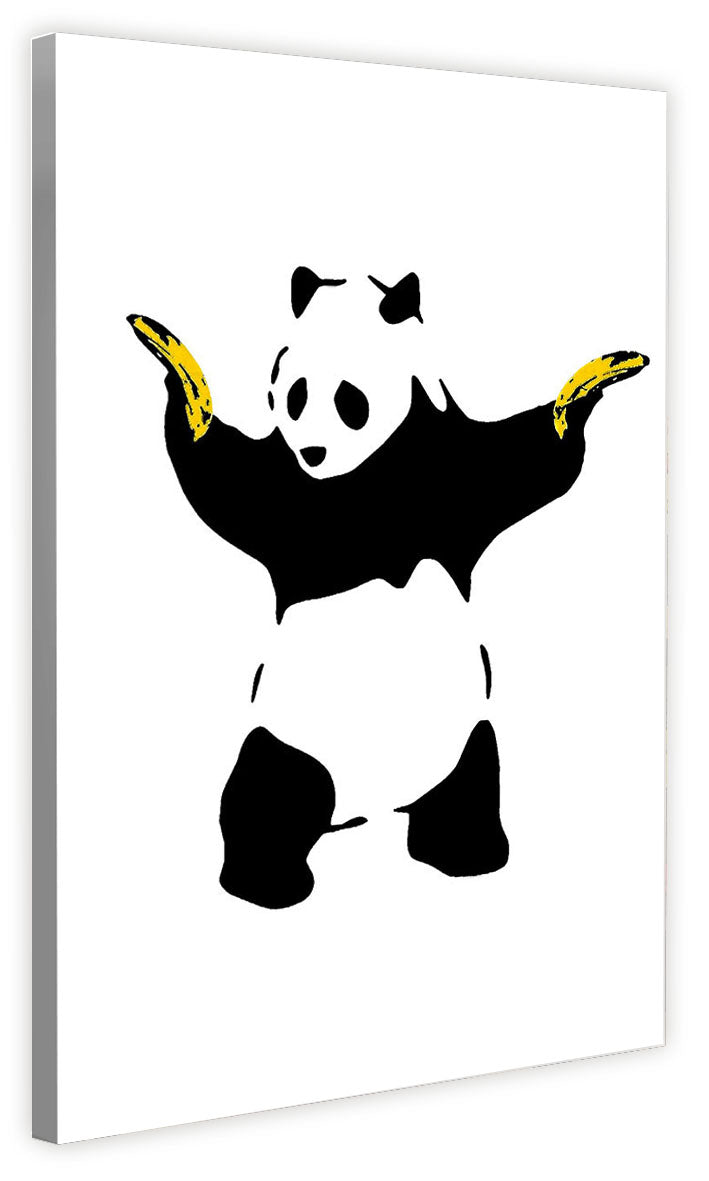 Panda with Guns-banksy, print-Canvas Print - 20 mm Frame-50 x 75 cm-BLUE SHAKER