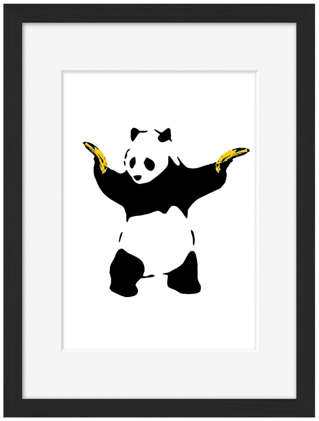 Panda with Guns-banksy, print-Framed Print-30 x 40 cm-BLUE SHAKER