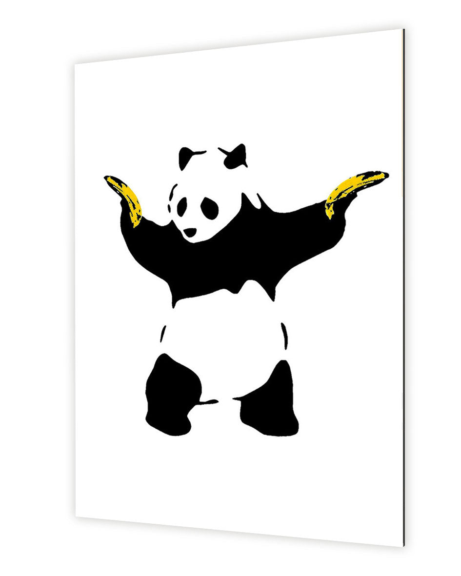 Panda with Guns-banksy, print-Alu Dibond 3mm-40 x 60 cm-BLUE SHAKER