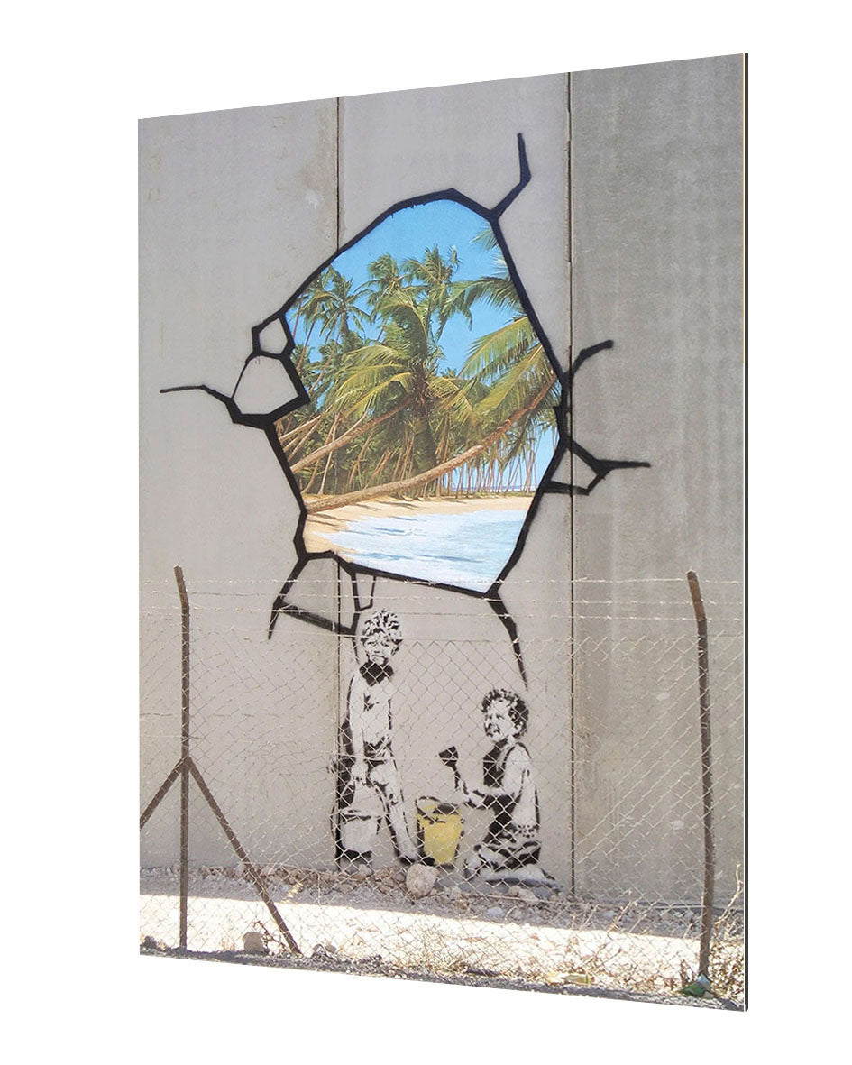 Room with a View-banksy, print-Alu Dibond 3mm-40 x 60 cm-BLUE SHAKER
