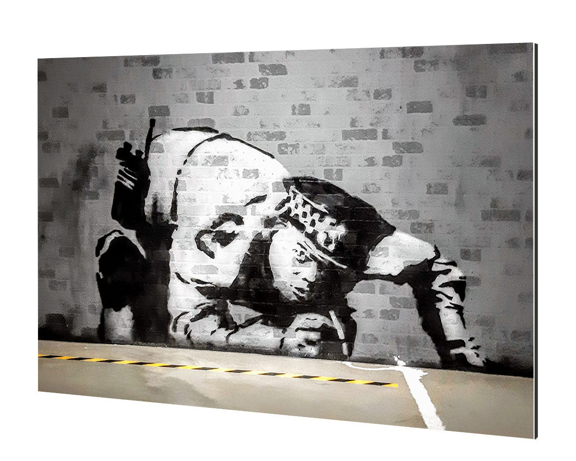 Snorting Policeman-banksy, print-Alu Dibond 3mm-40 x 60 cm-BLUE SHAKER