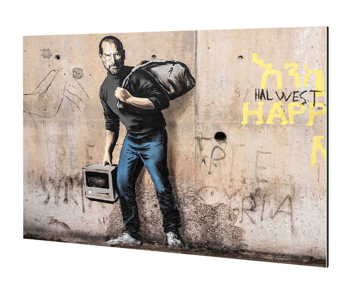 Steve Jobs-banksy, print-Alu Dibond 3mm-40 x 60 cm-BLUE SHAKER