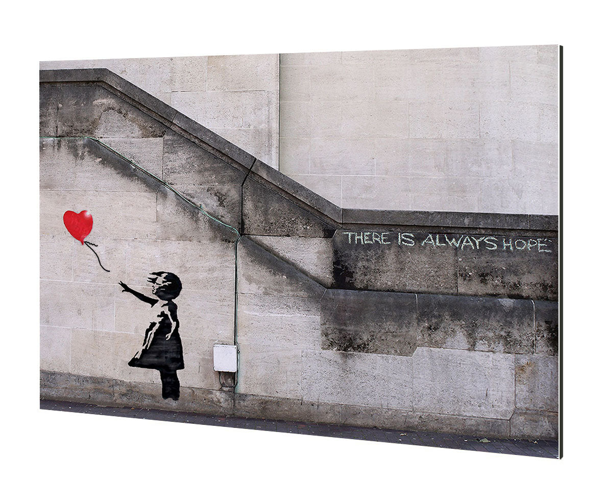 There is always hope-banksy, print-Alu Dibond 3mm-40 x 60 cm-BLUE SHAKER