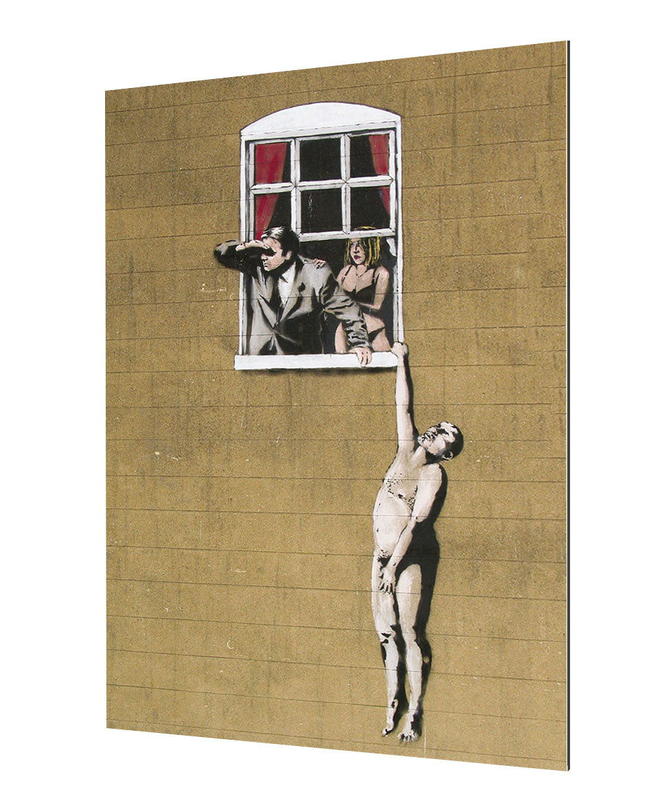 Well Hung Lover-banksy, print-Alu Dibond 3mm-40 x 60 cm-BLUE SHAKER
