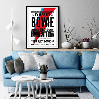 David Bowie-concerts, print-BLUE SHAKER