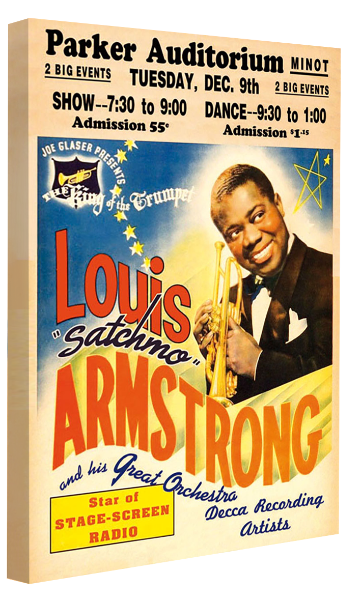 Louis Armstrong Parker Auditorium-concerts, print-Canvas Print - 20 mm Frame-40 x 60 cm-BLUE SHAKER