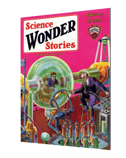 Science Wonder Stories-comics, print-Alu Dibond 3mm-40 x 60 cm-BLUE SHAKER