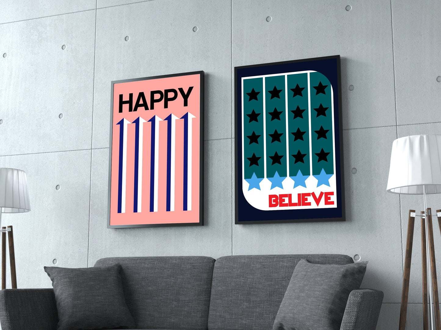 Happy-frances-collett, print-BLUE SHAKER