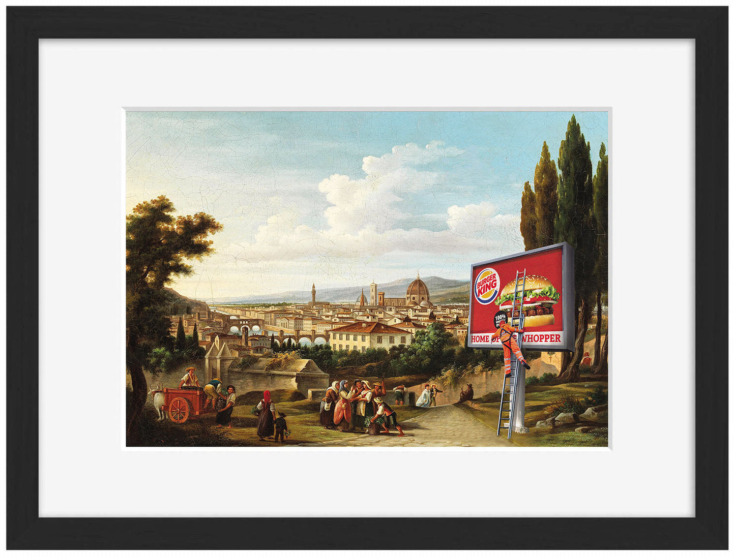 Burger King Advert-historical, print-Framed Print-30 x 40 cm-BLUE SHAKER