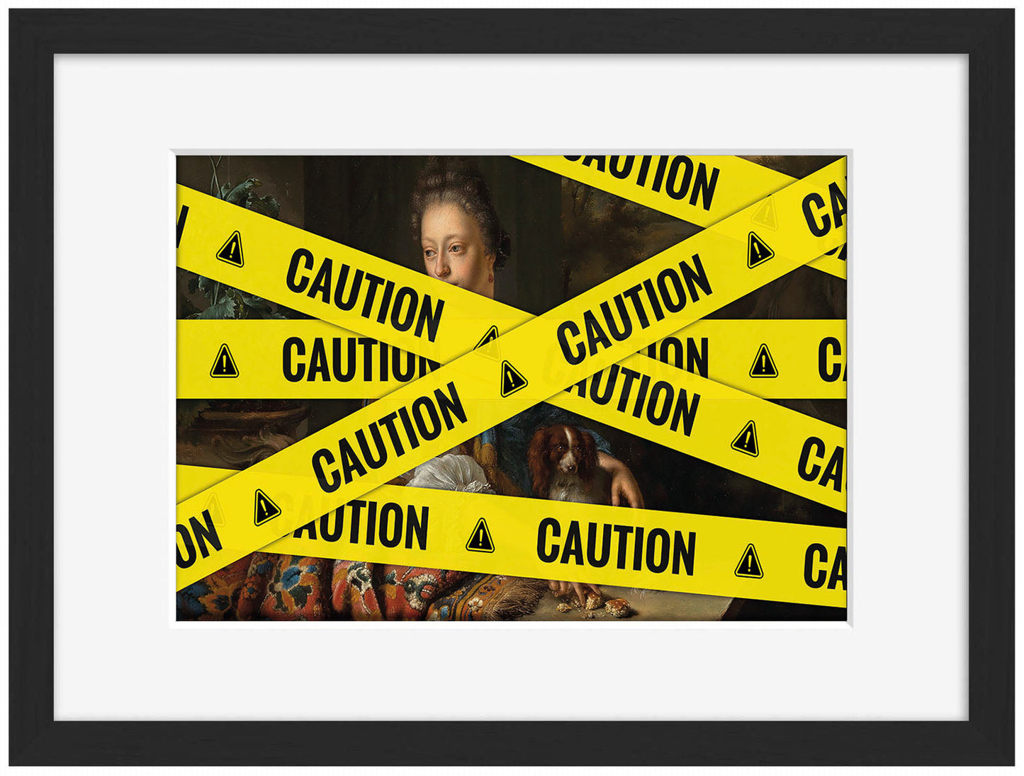 Caution-historical, print-Framed Print-30 x 40 cm-BLUE SHAKER