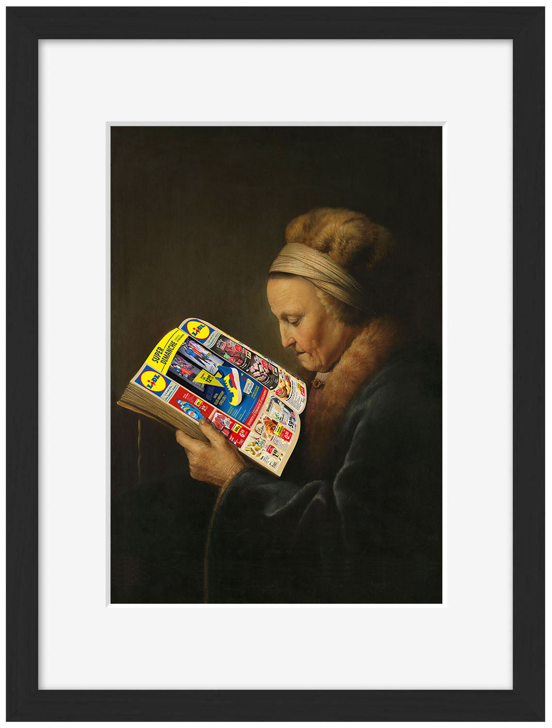 Lidl Advert-historical, print-Framed Print-30 x 40 cm-BLUE SHAKER