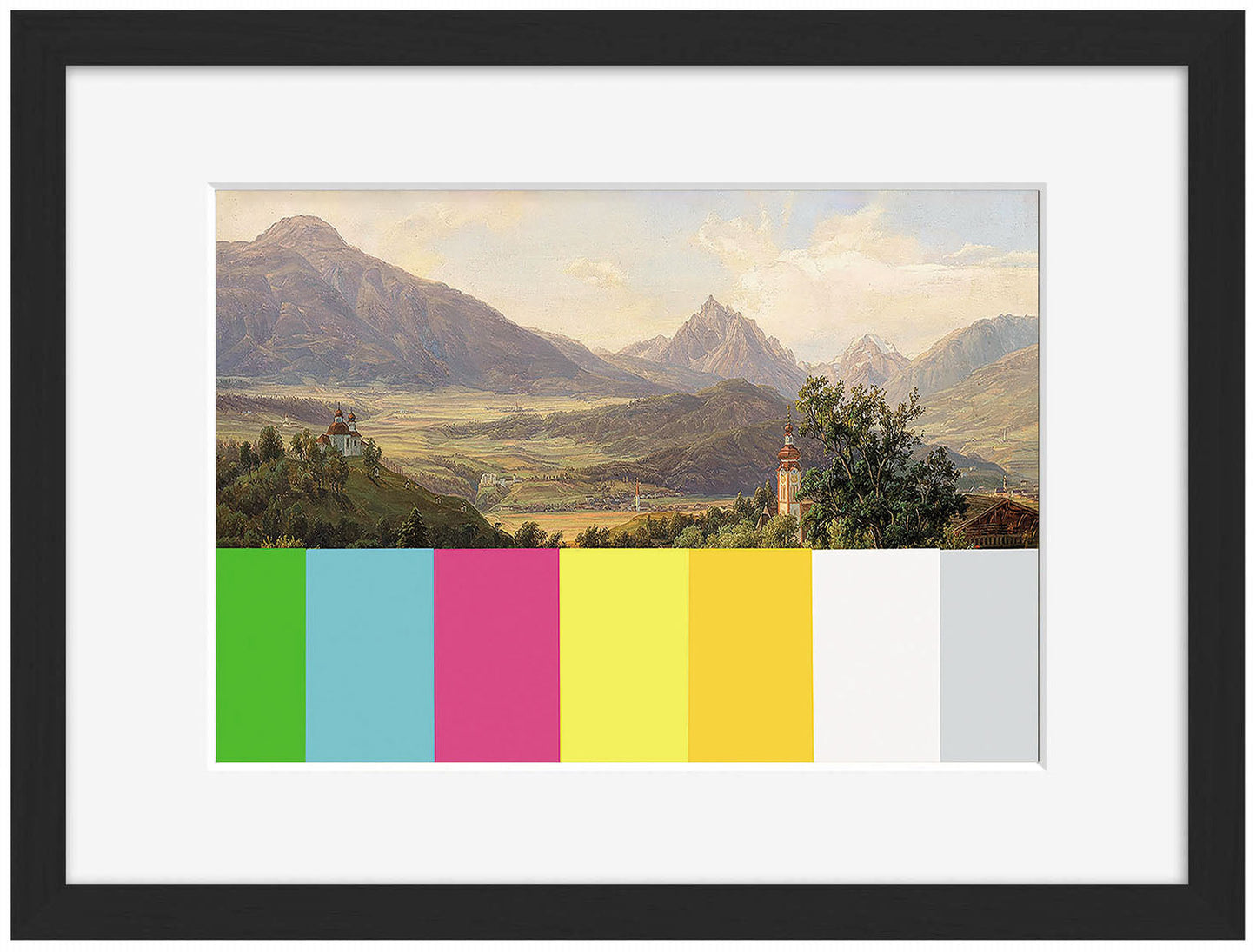 Stripes-historical, print-Framed Print-30 x 40 cm-BLUE SHAKER