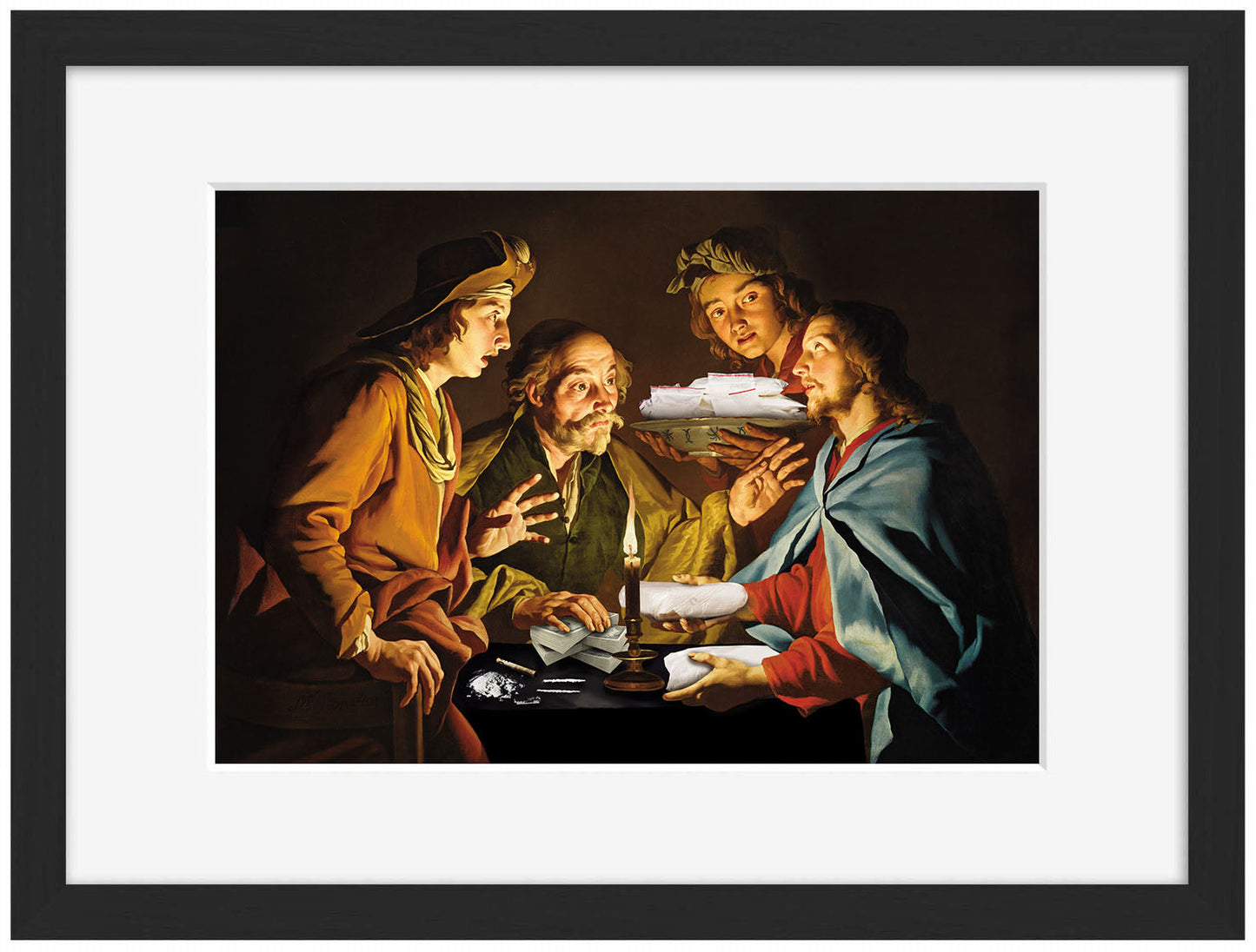 The Dealers-historical, print-Framed Print-40 x 60 cm-BLUE SHAKER
