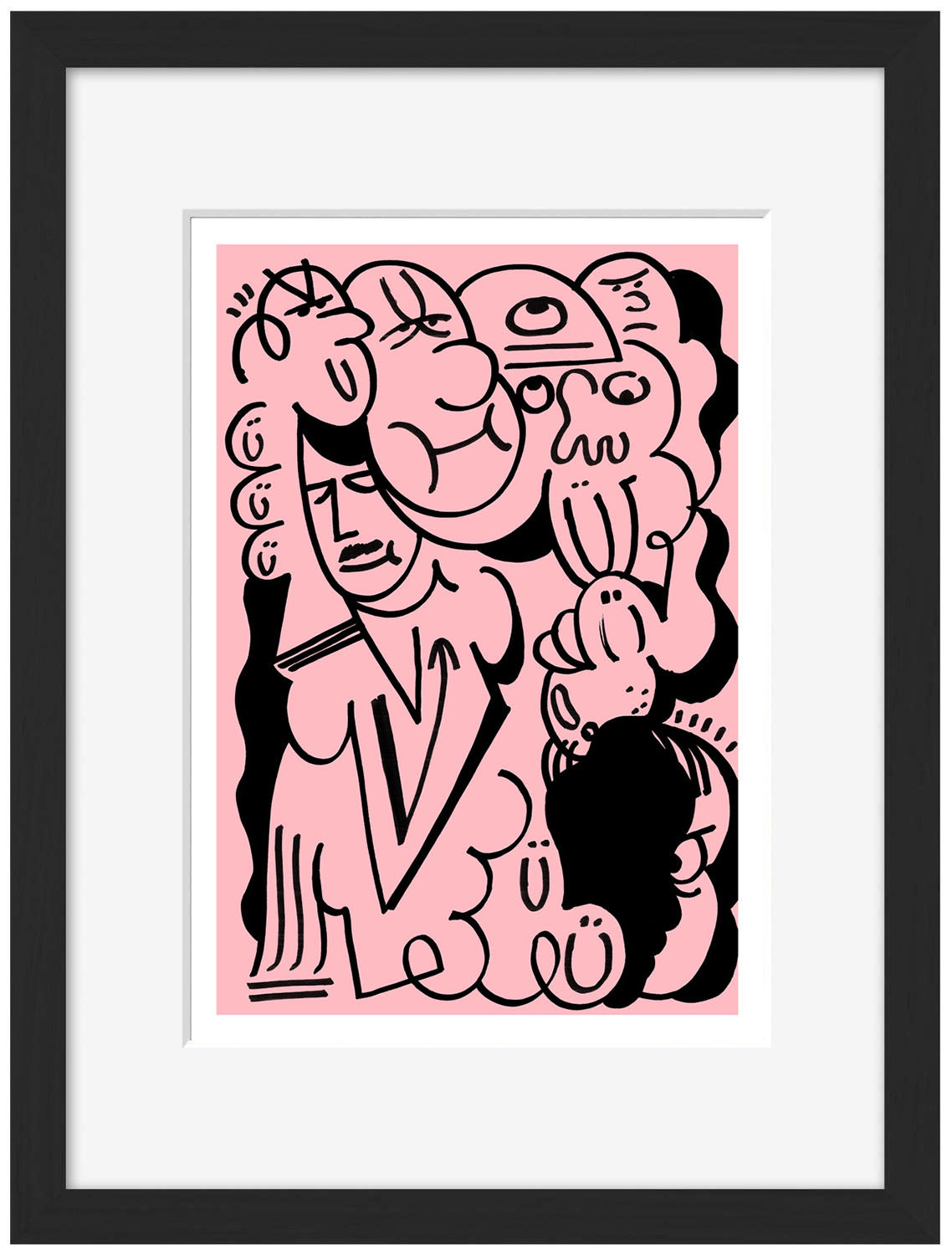 Blush 1-lounys, print-Framed Print-30 x 40 cm-BLUE SHAKER