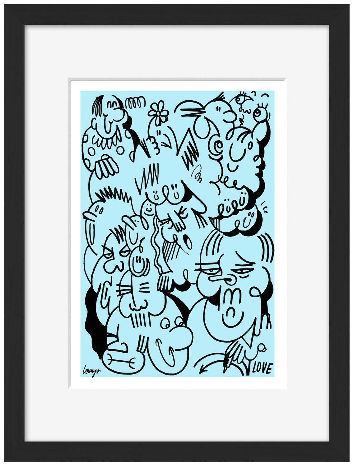 Blush 3-lounys, print-Framed Print-30 x 40 cm-BLUE SHAKER