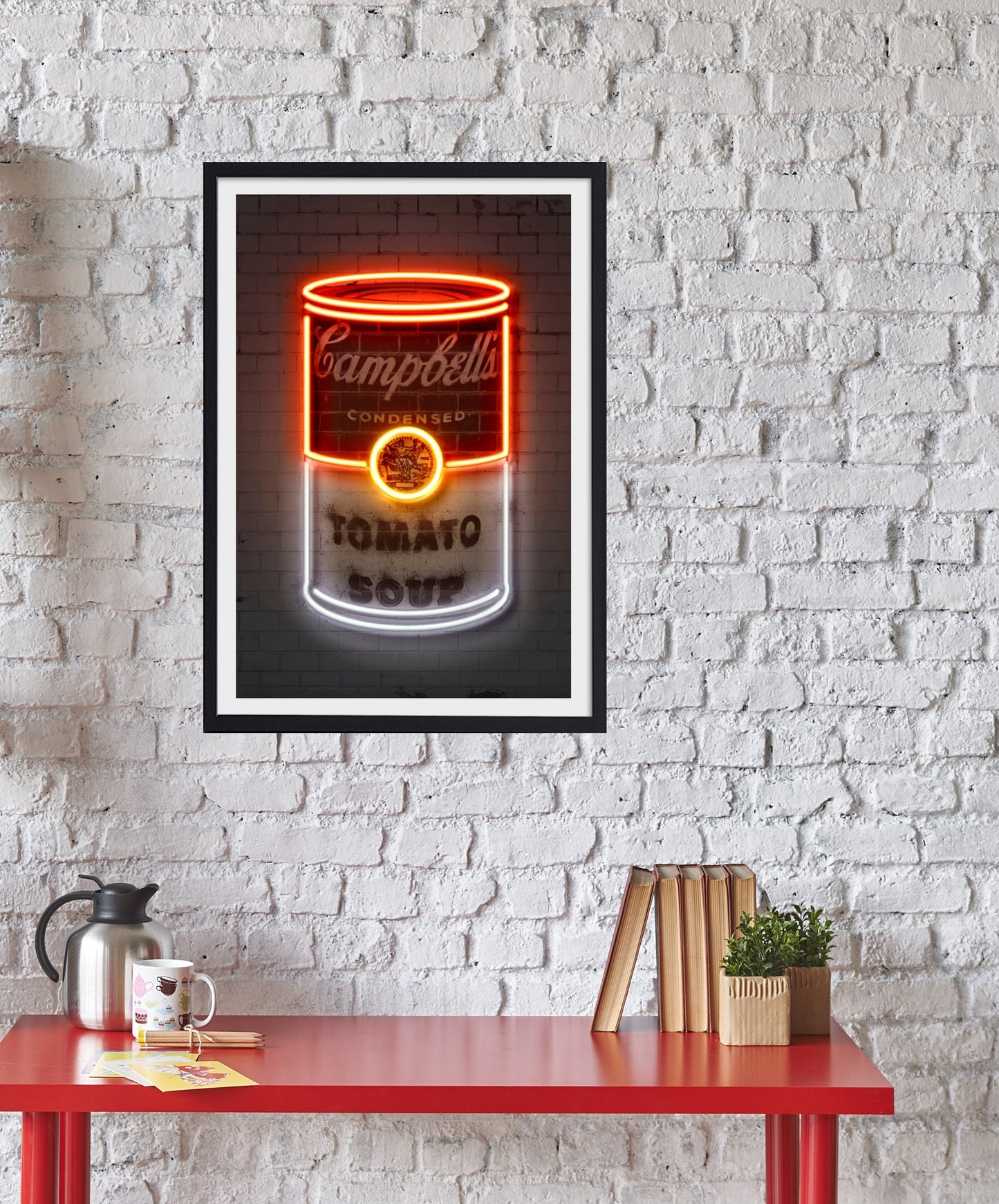 Campbells-alt, neon-art, print-BLUE SHAKER
