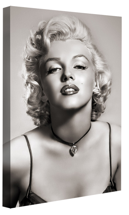 Marilyn Monroe Portrait-bw-portrait, print-Canvas Print - 20 mm Frame-50 x 75 cm-BLUE SHAKER