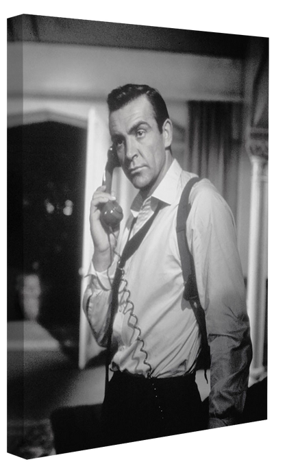 Sean Connery – Phone-bw-portrait, print-Canvas Print - 20 mm Frame-50 x 75 cm-BLUE SHAKER