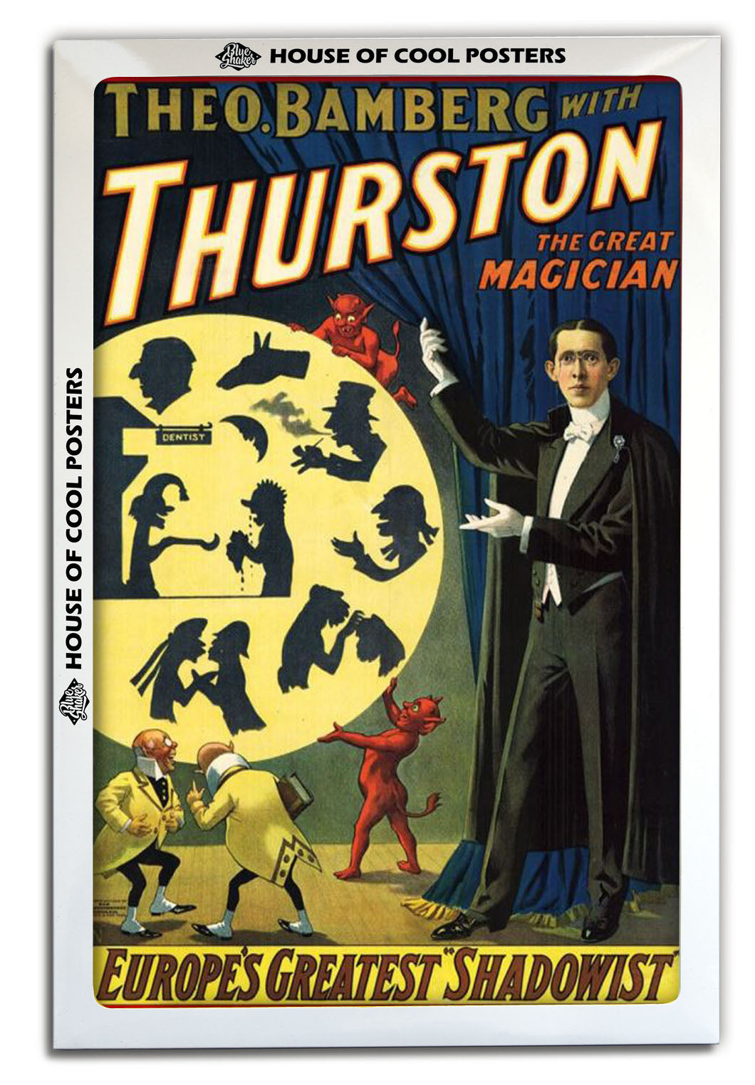 Thurston - Europe Greatest Shadowist-magic, print-BLUE SHAKER