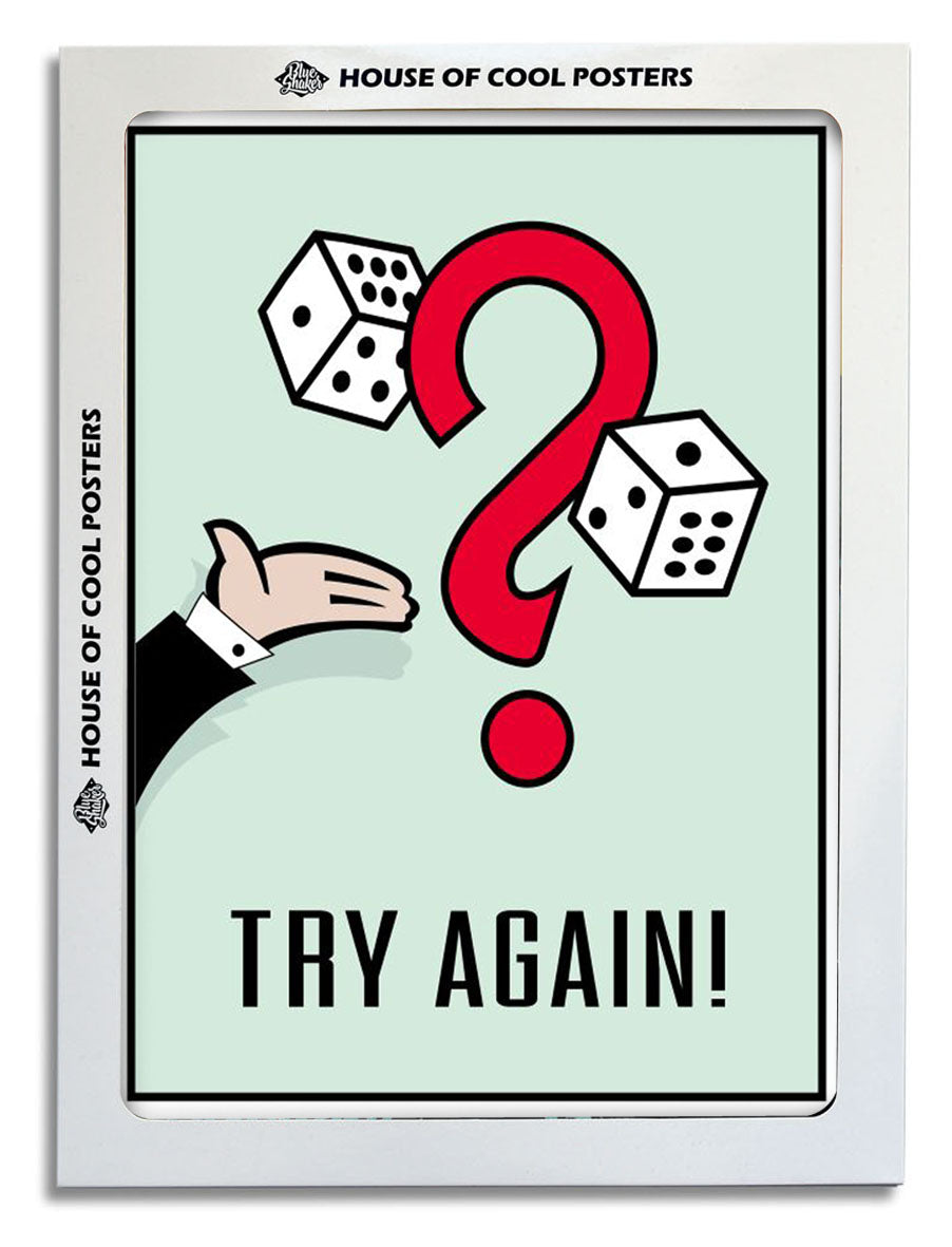 Try Again-monopoly, print-BLUE SHAKER